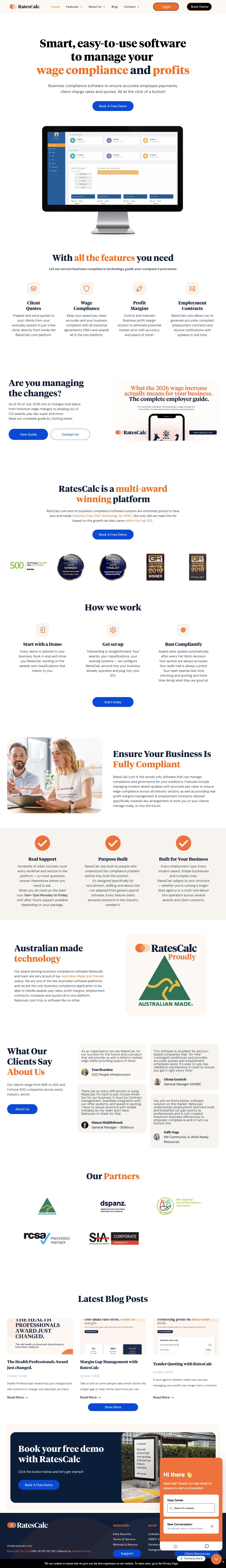 RatesCalc actual client website